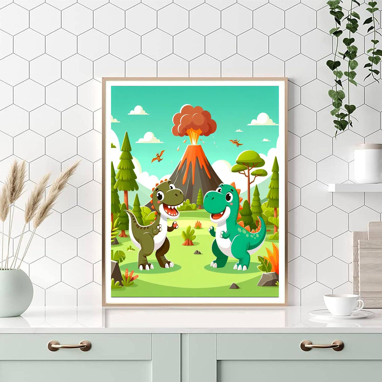 Dino Fun Day Painting Number Kit