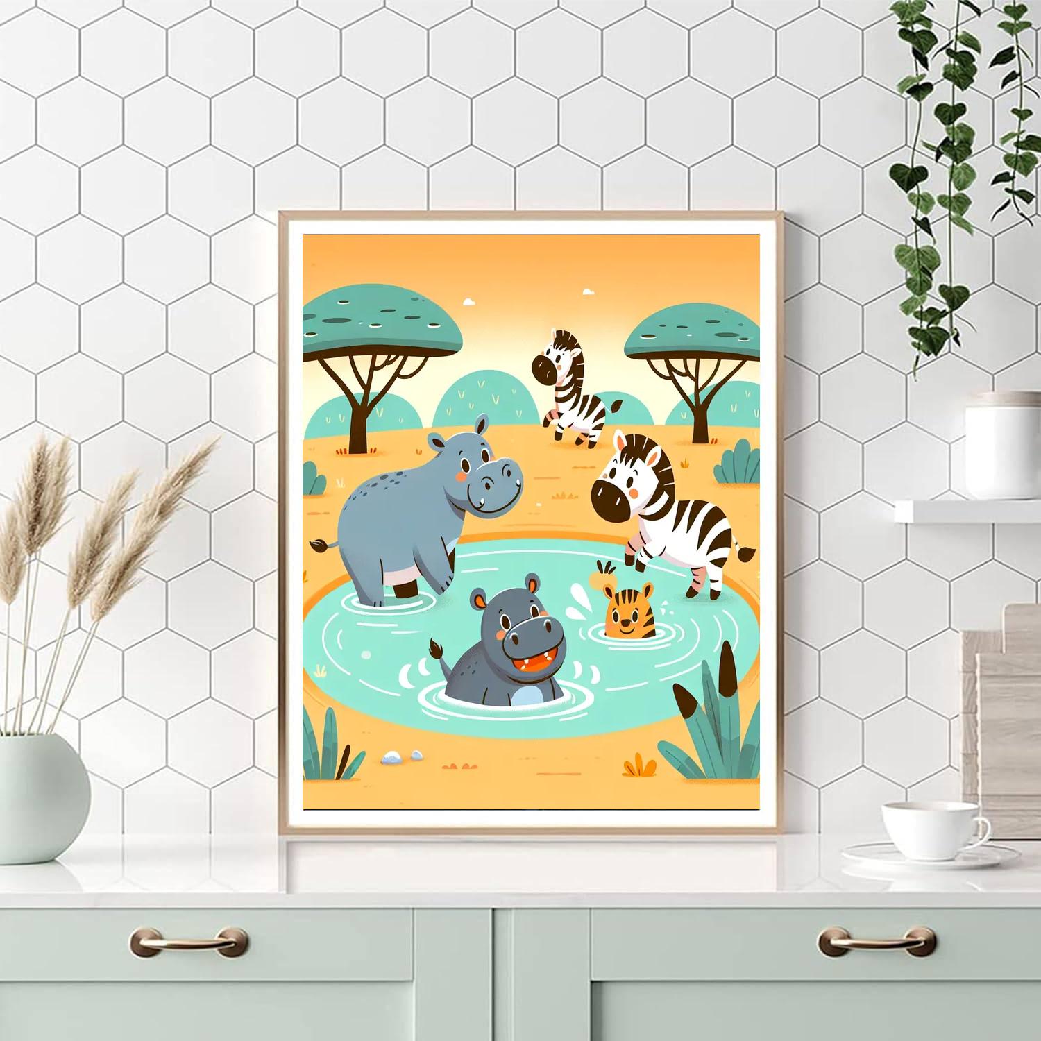 Sunny Safari Splash Painting By Numbers Kit
