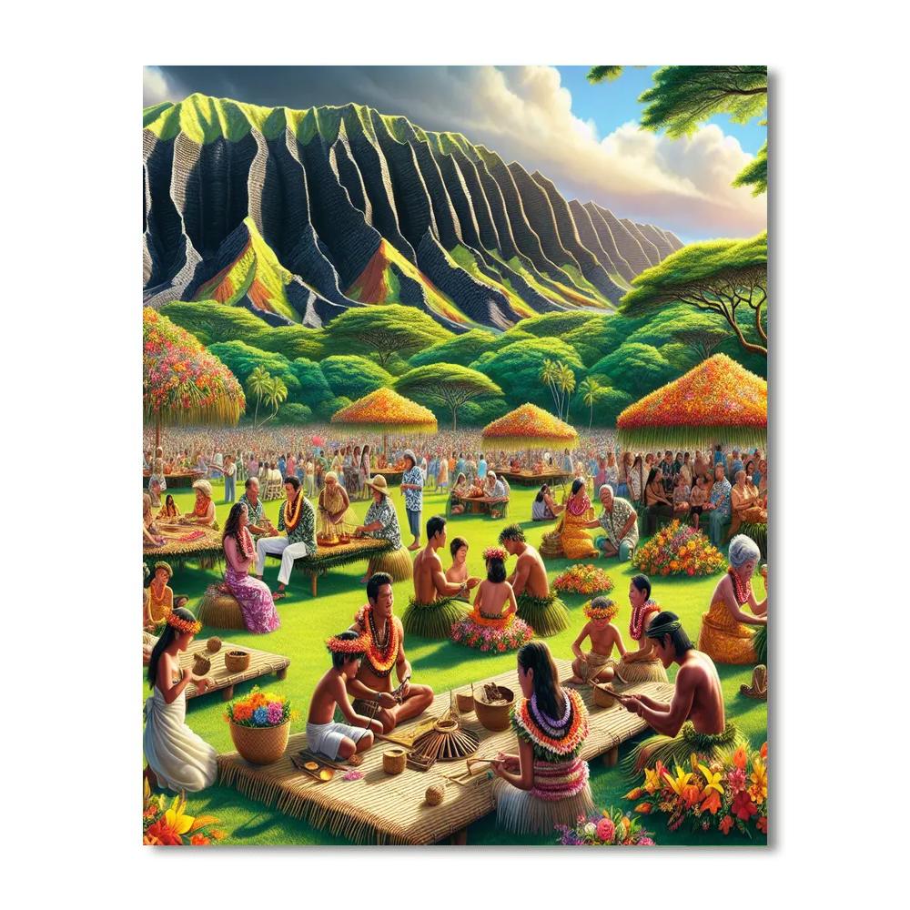 Pahoa's Lava Tree State Monument Festival Painting By Numbers Kit