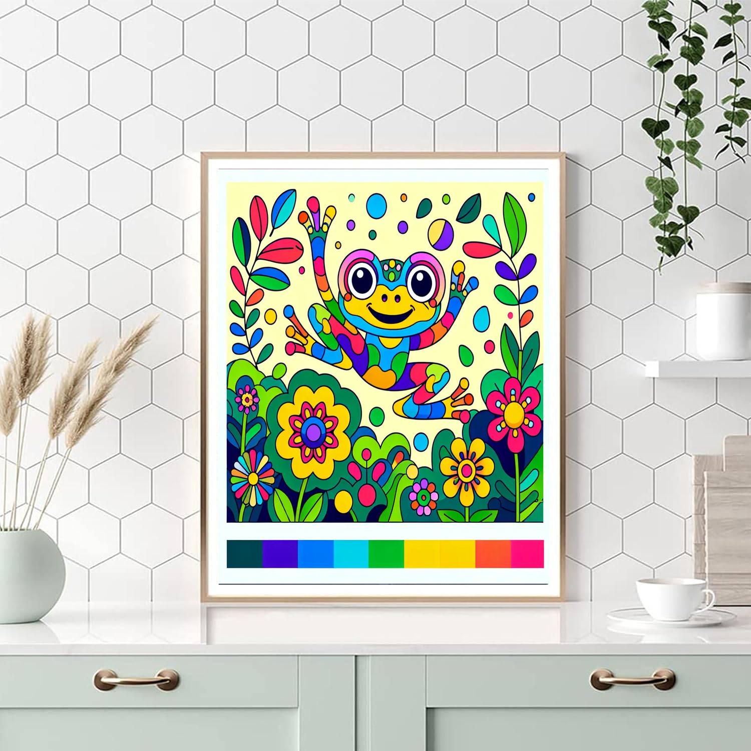 Rainbow Frog's Colorful Leap Paint By Color