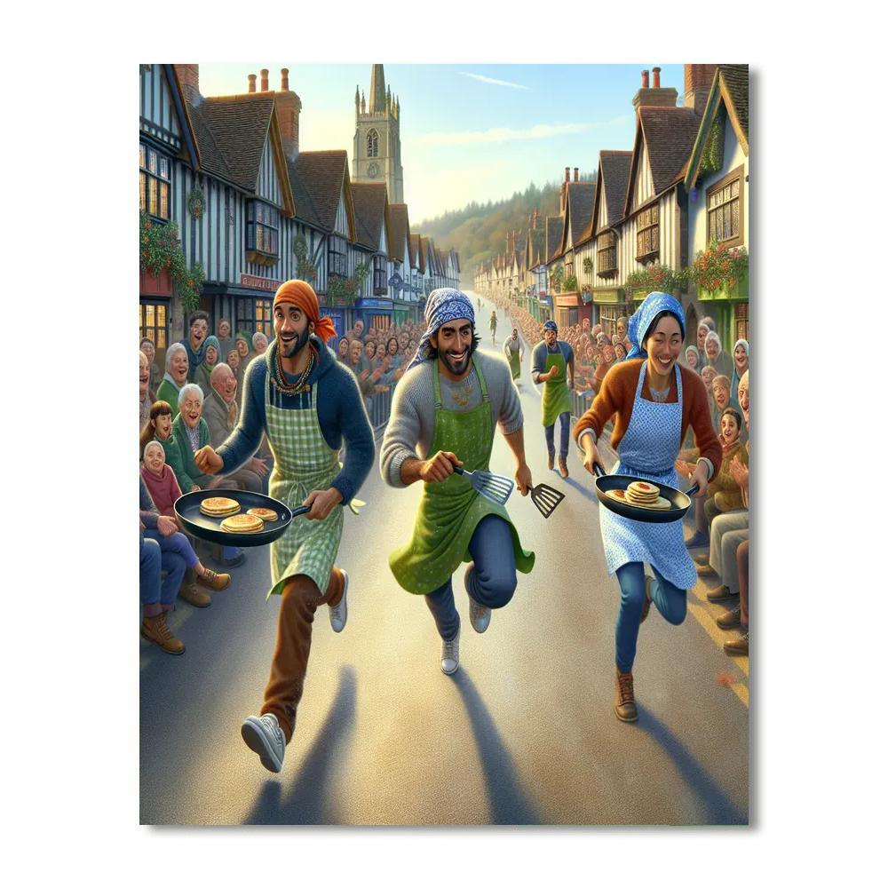 Pancake Day Race - Olney Paint By Color
