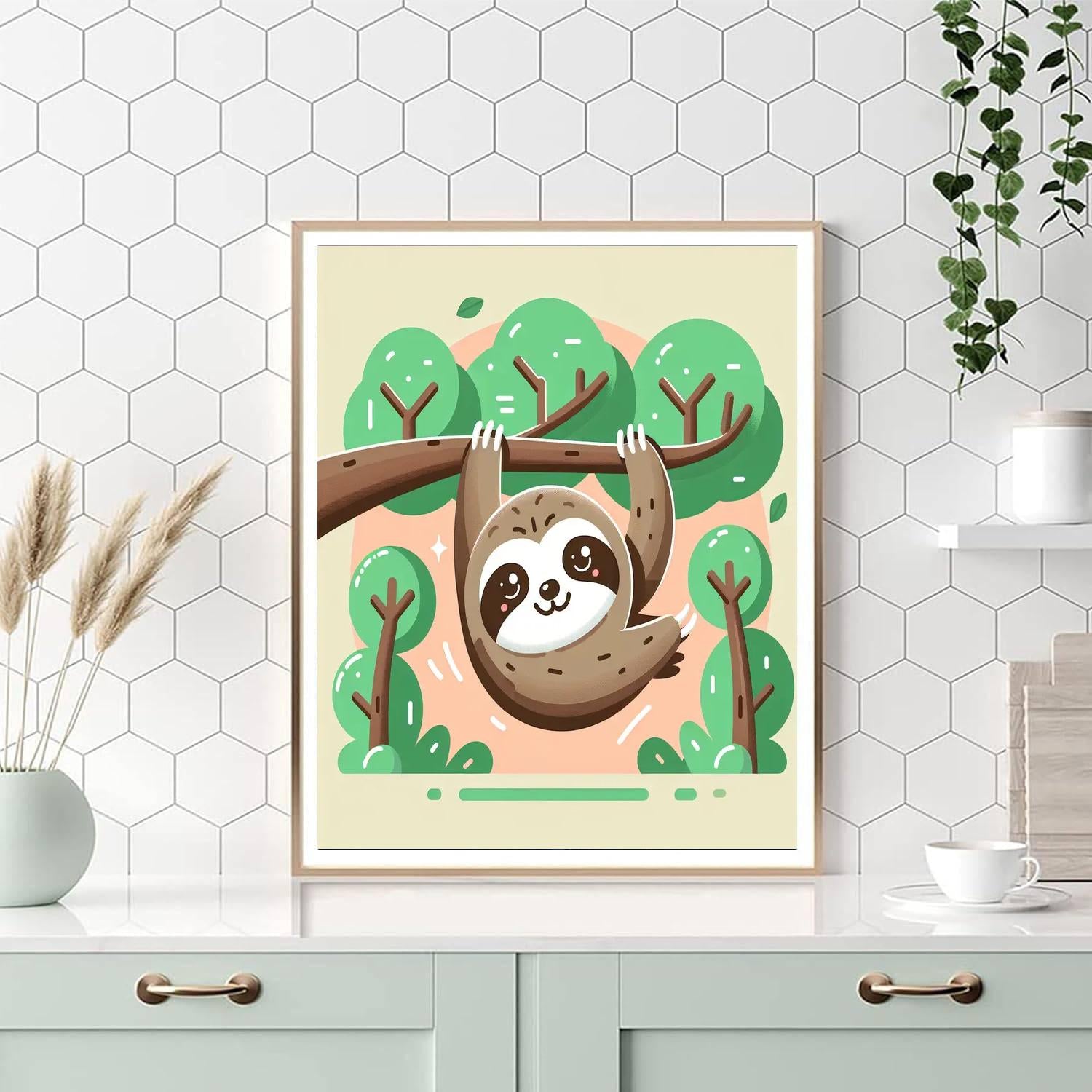 Dizzy Sloth Number Painting