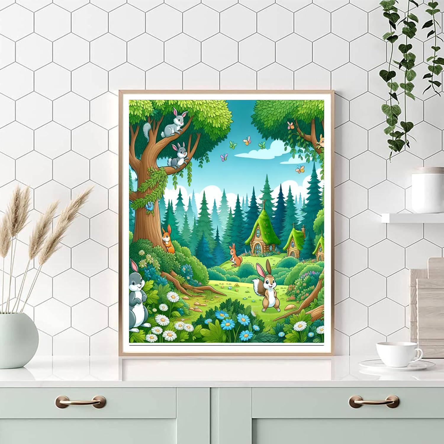 Woodland Friends And Fairy Houses Paint By Number