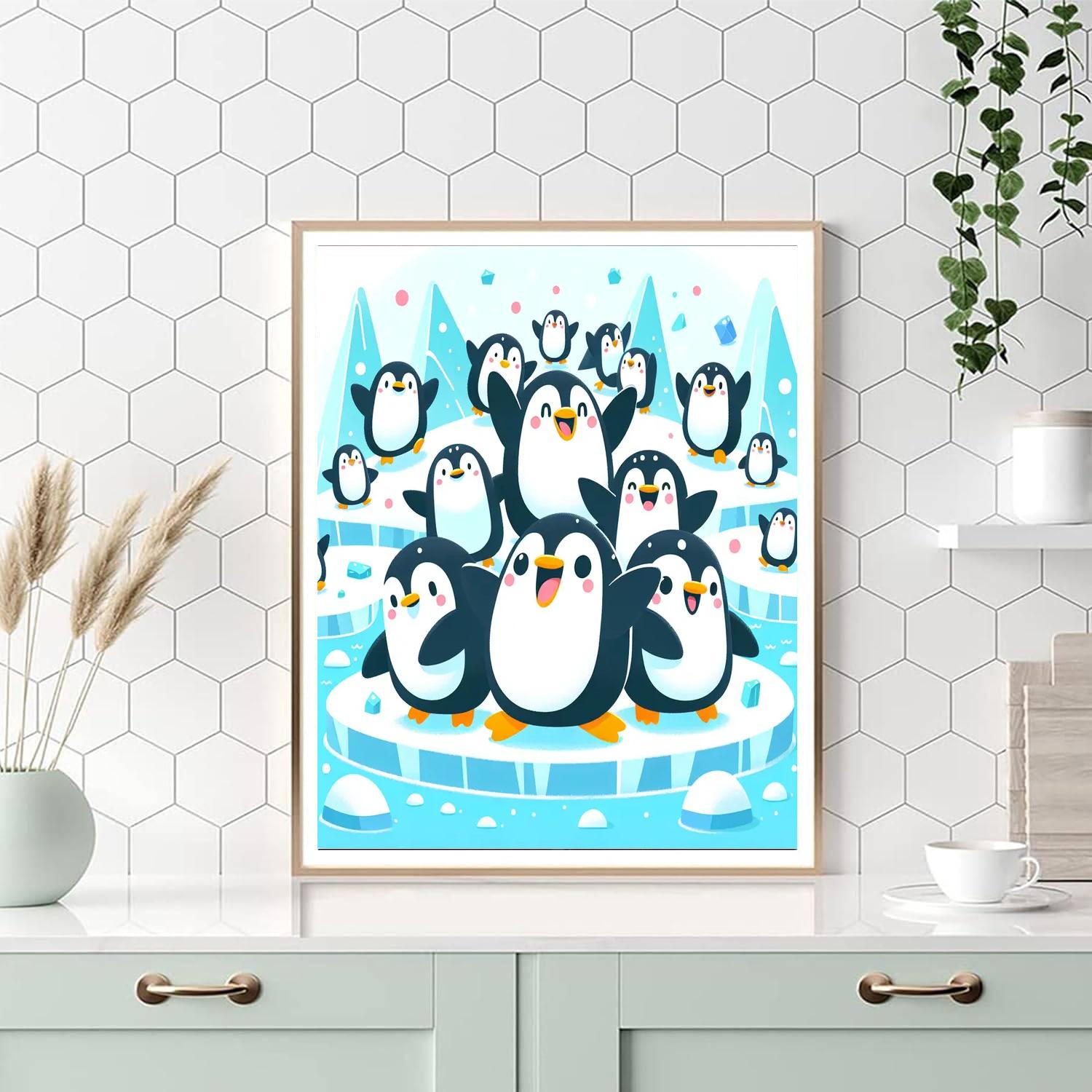 Penguin Palooza Number Painting