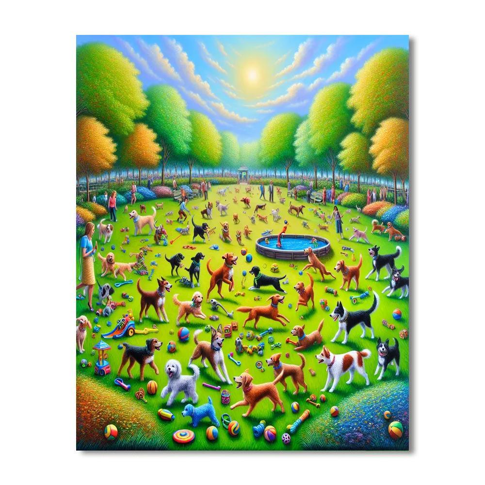 Dog's Delightful Day Painting By Numbers Kit