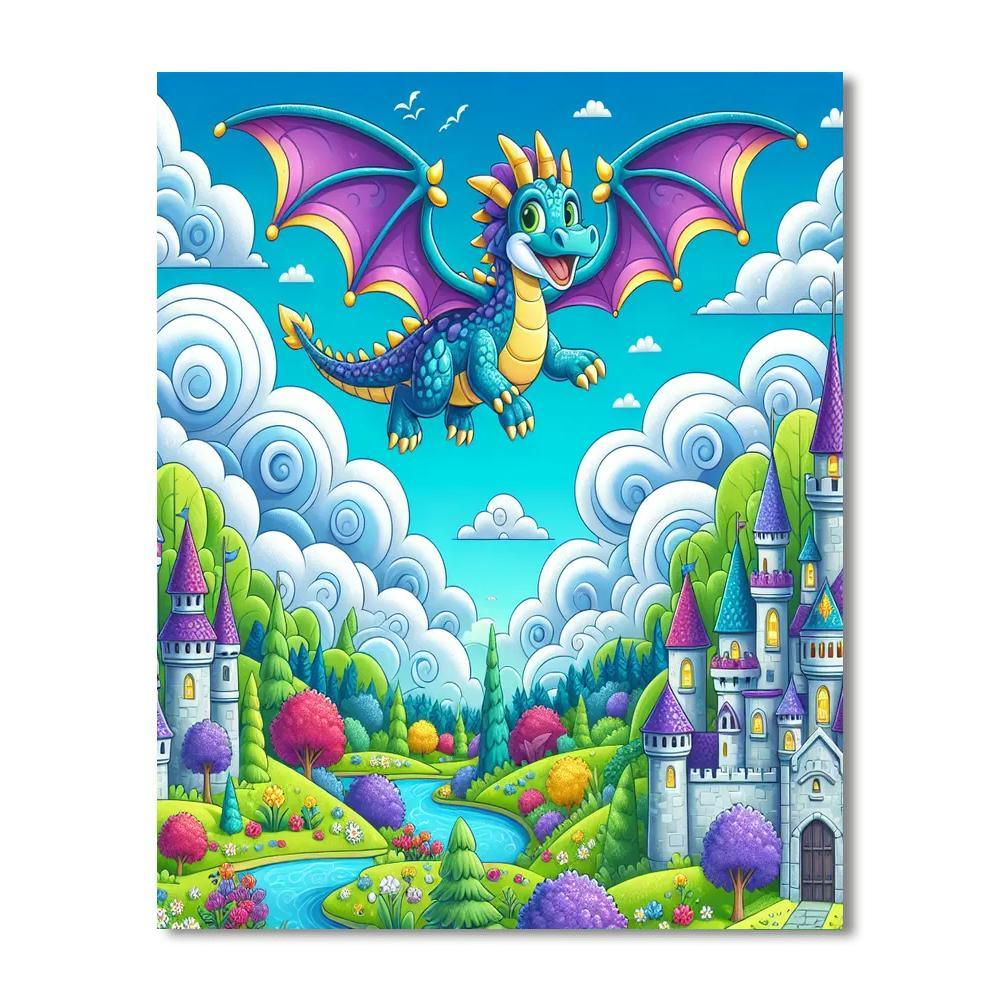 Enchanting Dragon Realm Paint By Numbers Art