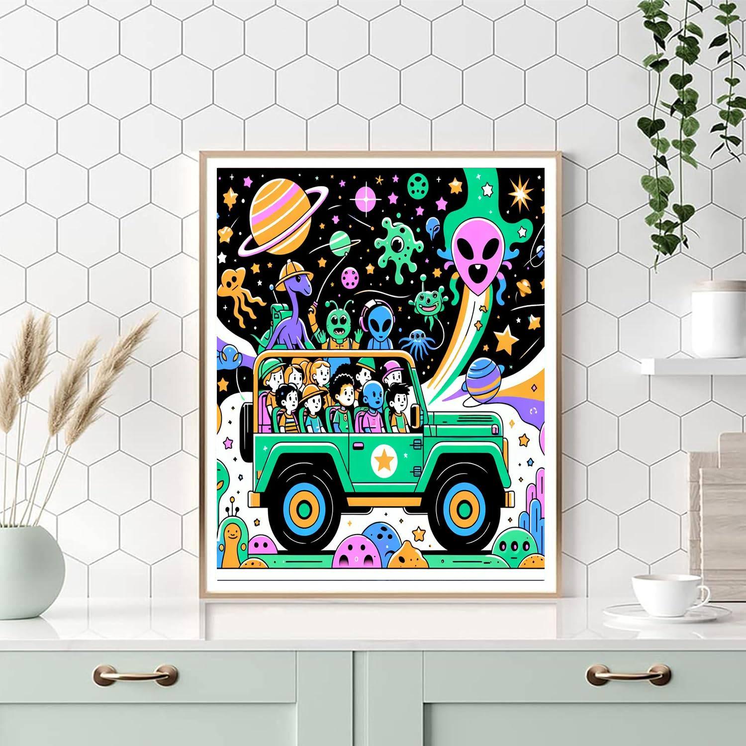 Space Odyssey Safari Painting Number Kit