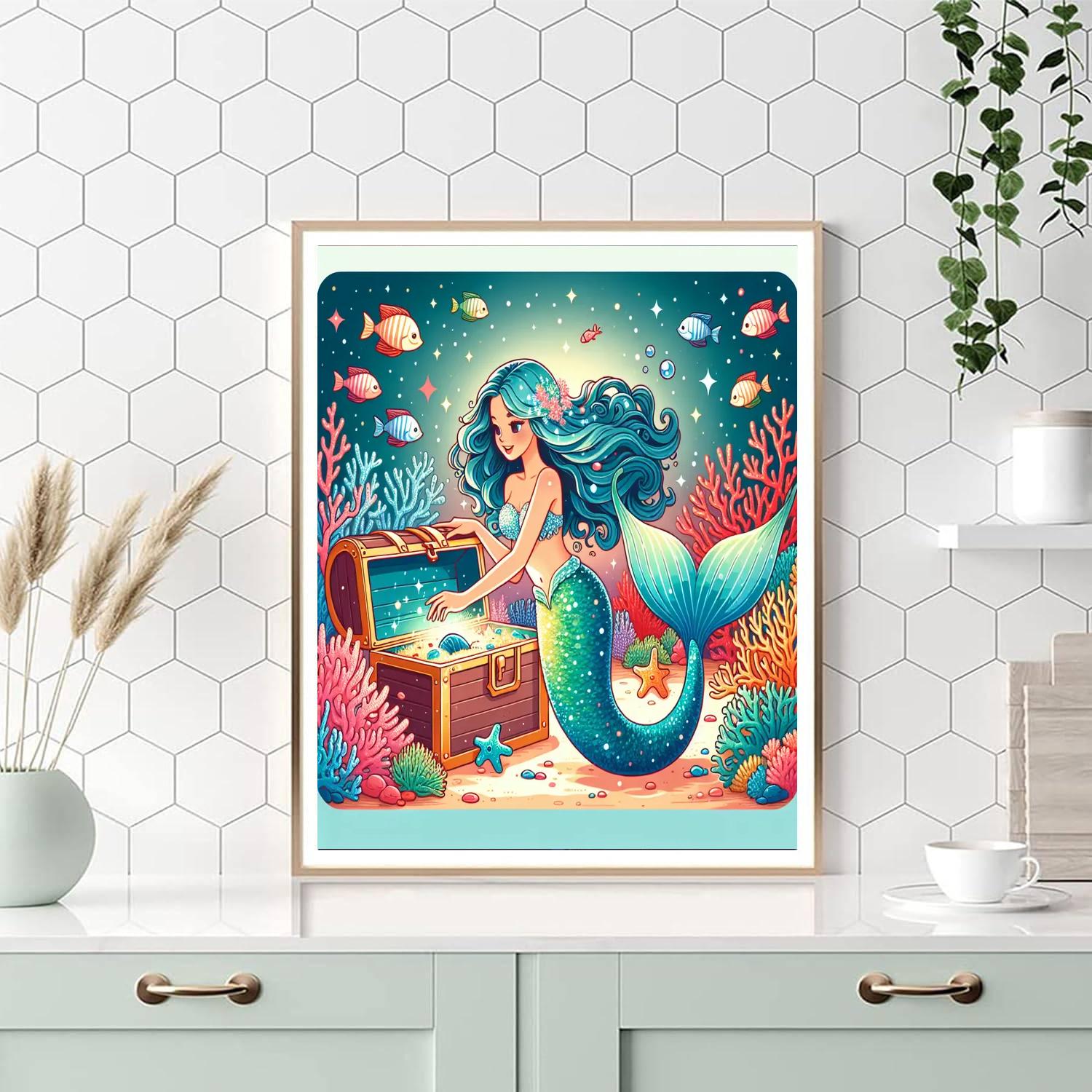 Mermaid's Hidden Treasure Numbered Painting Kits
