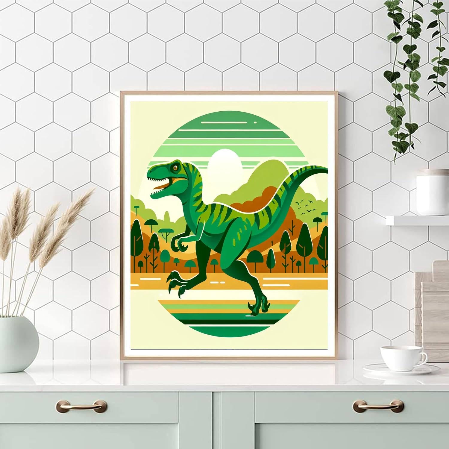 Vivid Velociraptor Paint By Number