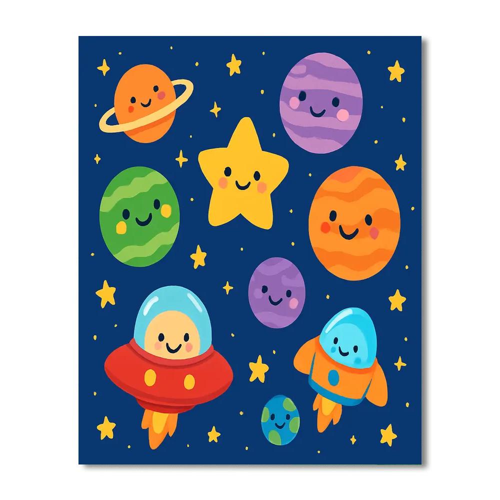 Dazzling Stars And Planets Painting By Numbers Kit
