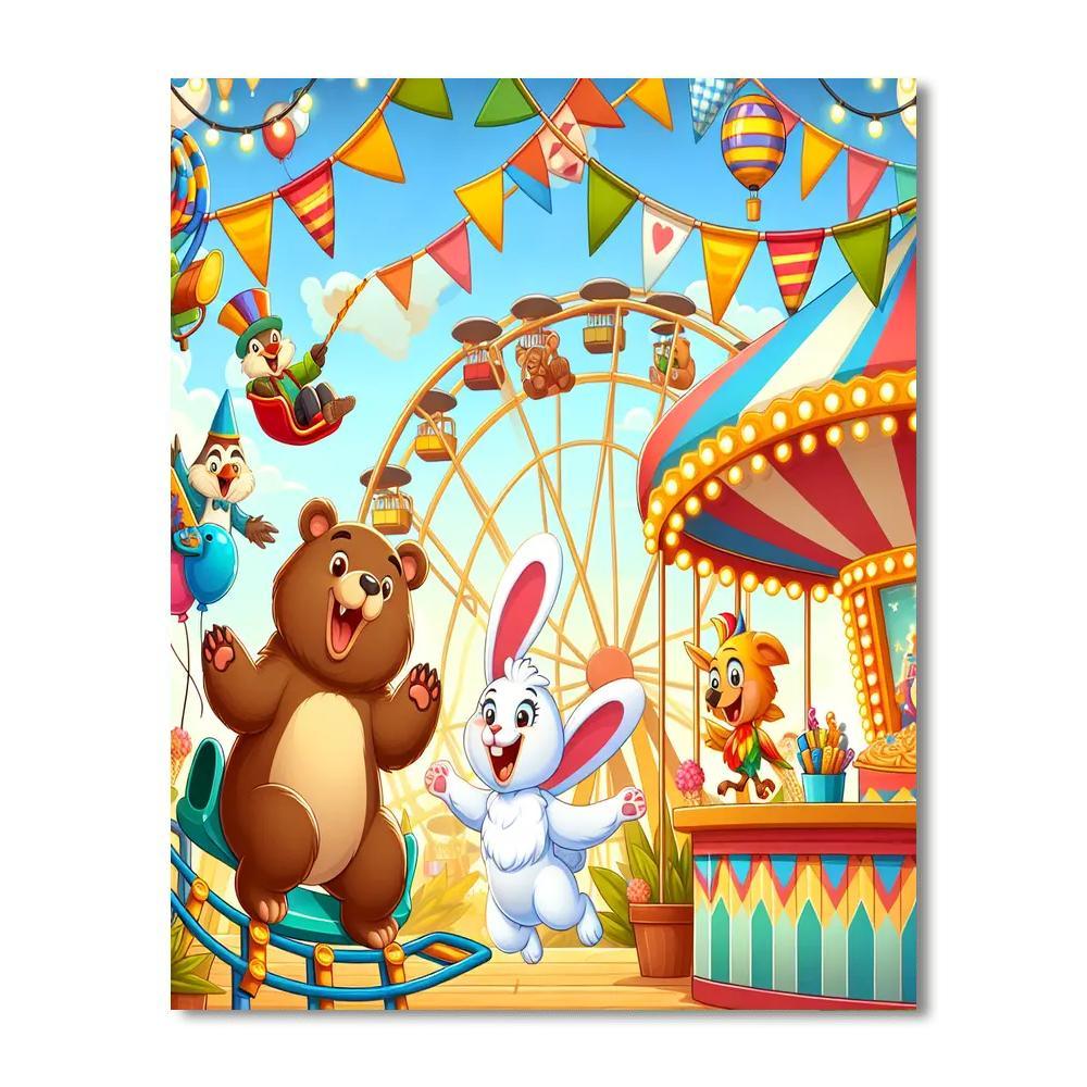 Colorful Carnival Of Animals Paint By Numbers Art