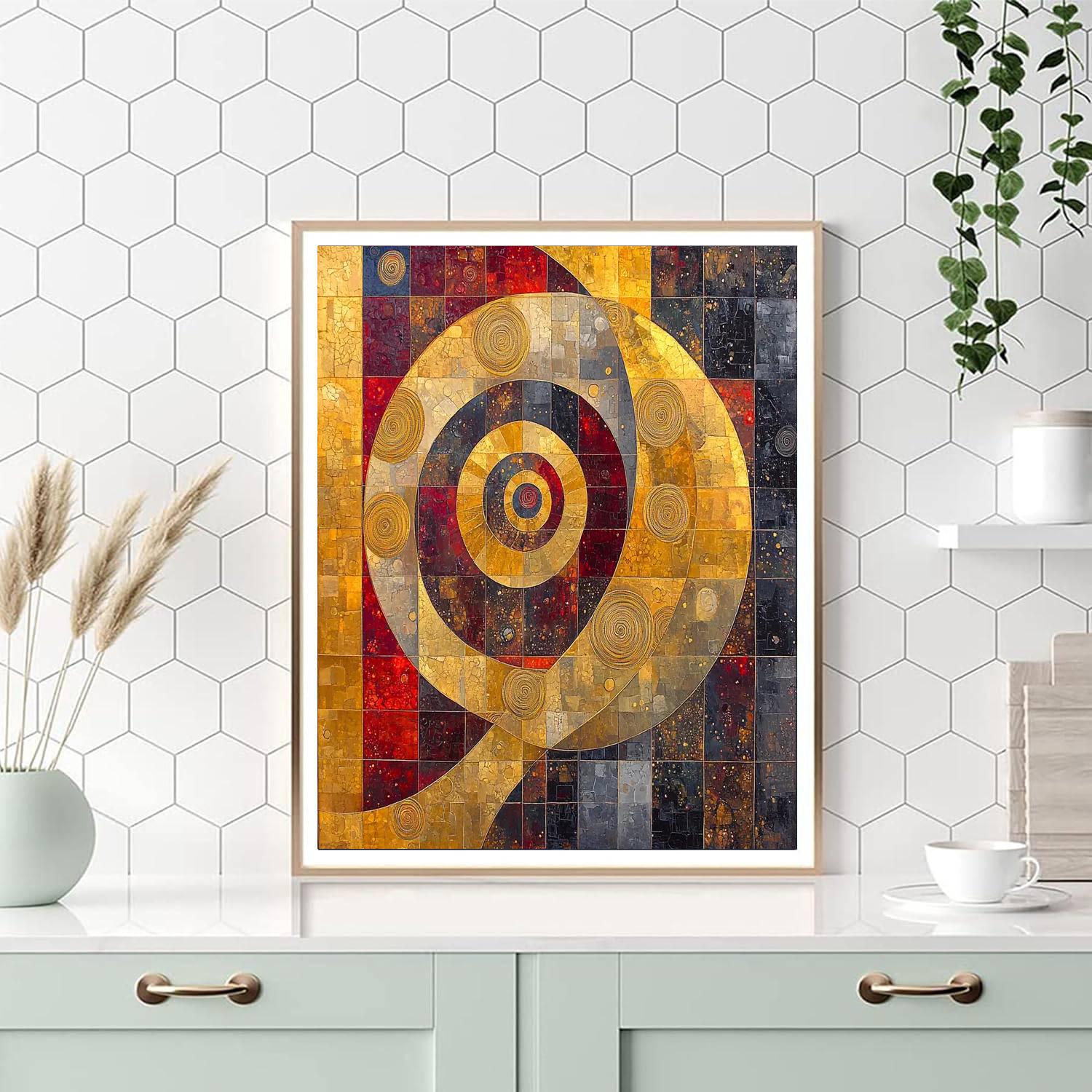 Gustav Klimt Inspired Mystical Harmony Of Spirals  Paint By Numbers Kits