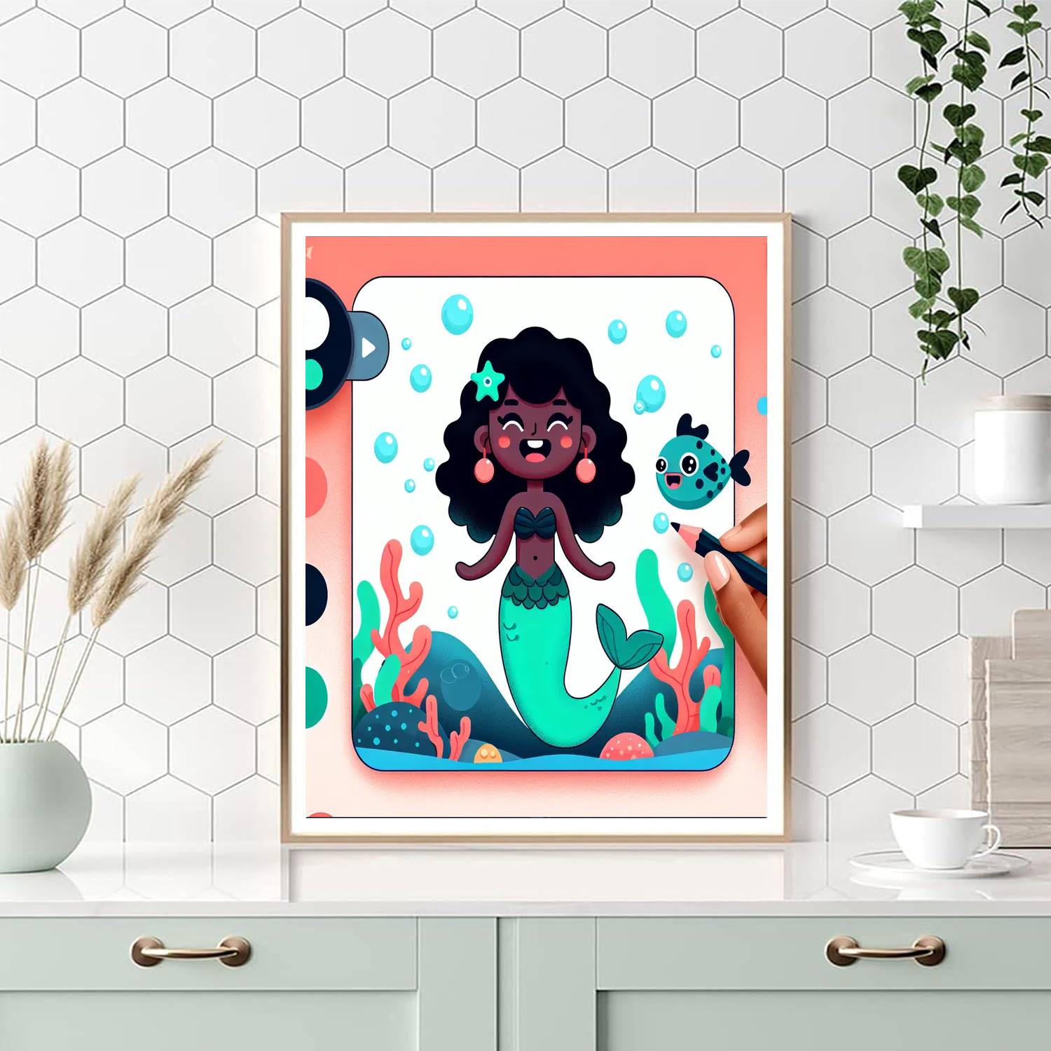 Underwater Adventure With Mermaids Paint By Numbers Kits