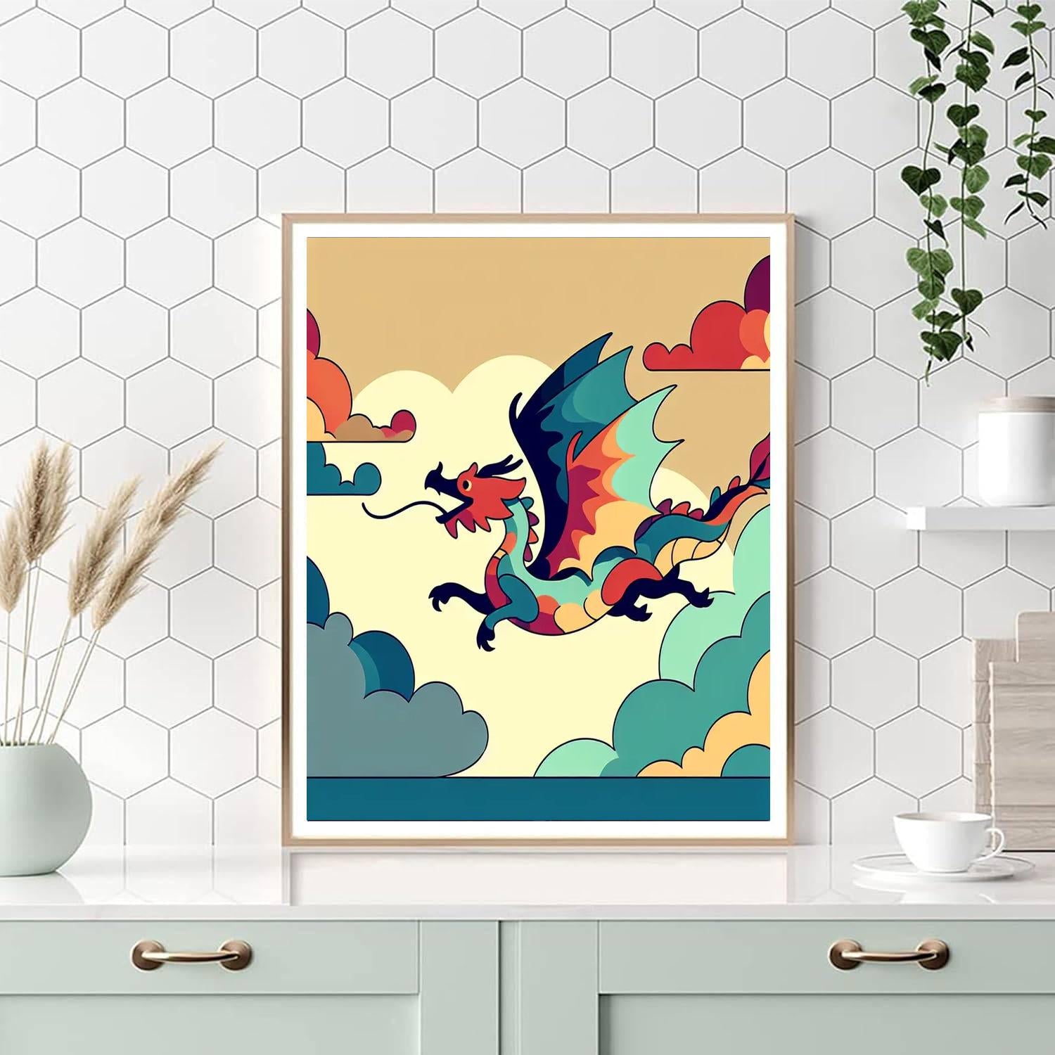 Dynamic Dragon Dance Painting Number Kit