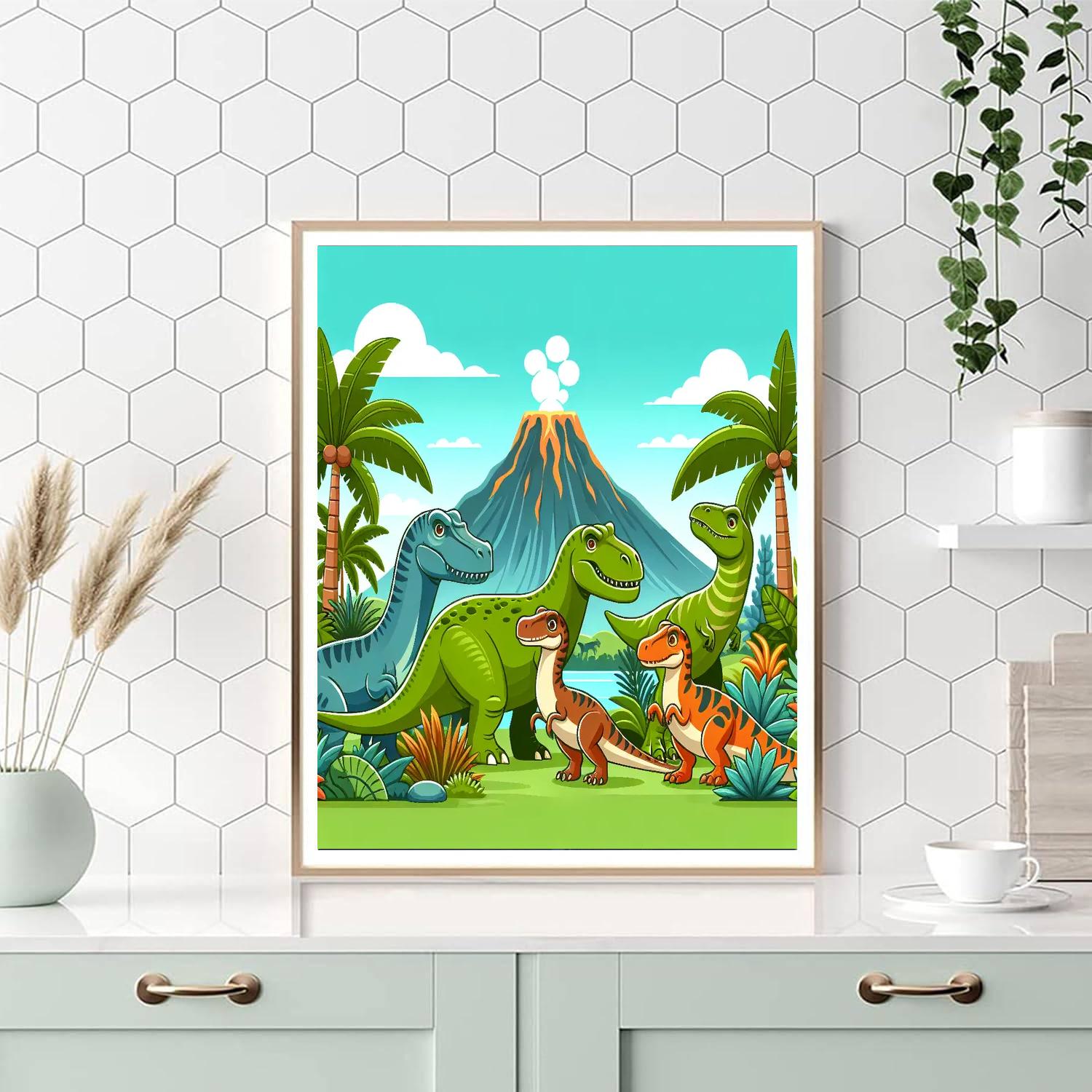 Fantastic Dinosaur Realm Painting By Numbers Kit