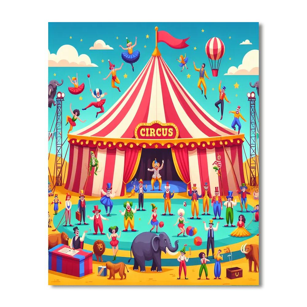 Circus Spectacle Delight Painting Number Kit
