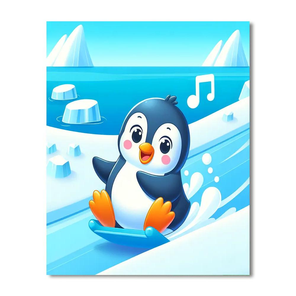 Jazzy Penguin Number Painting