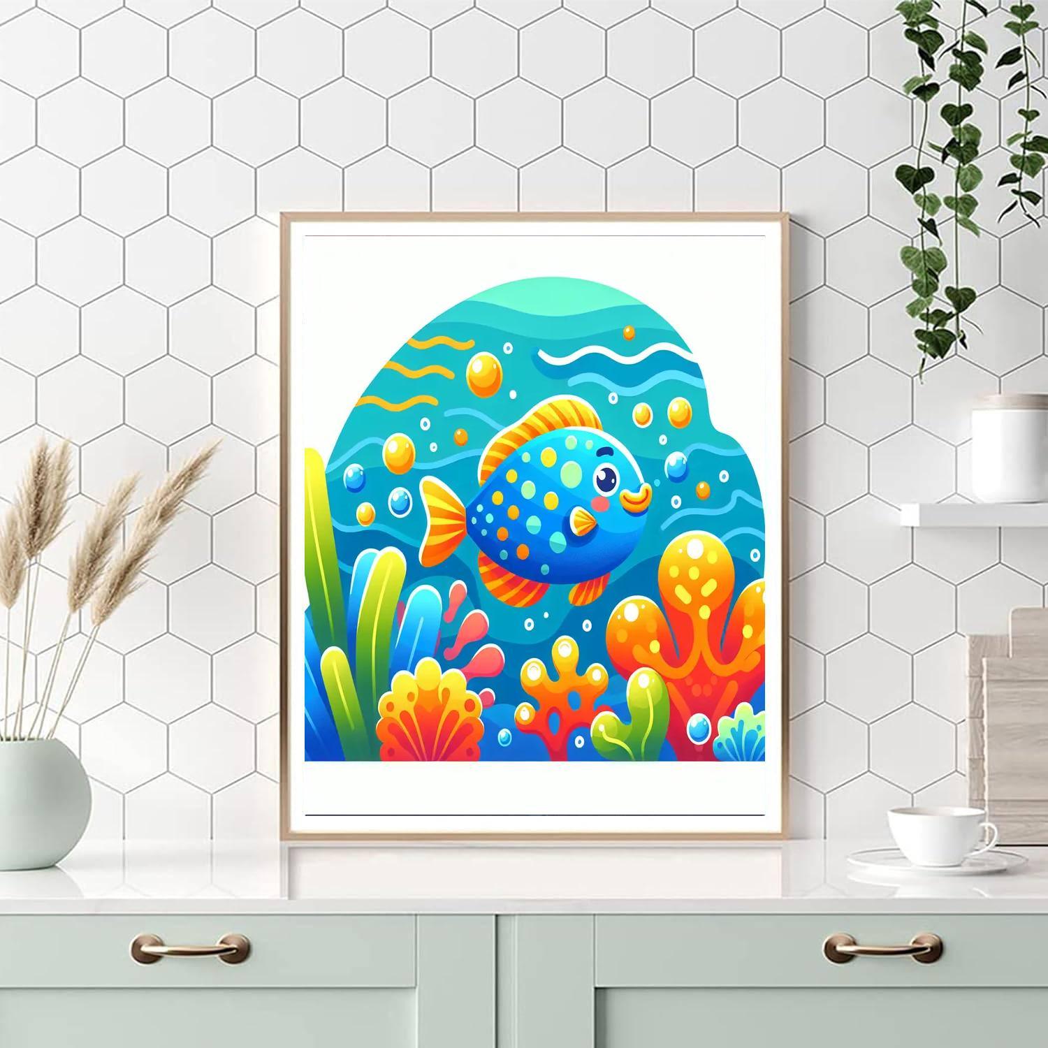 Joyful Tropical Fish Number Painting