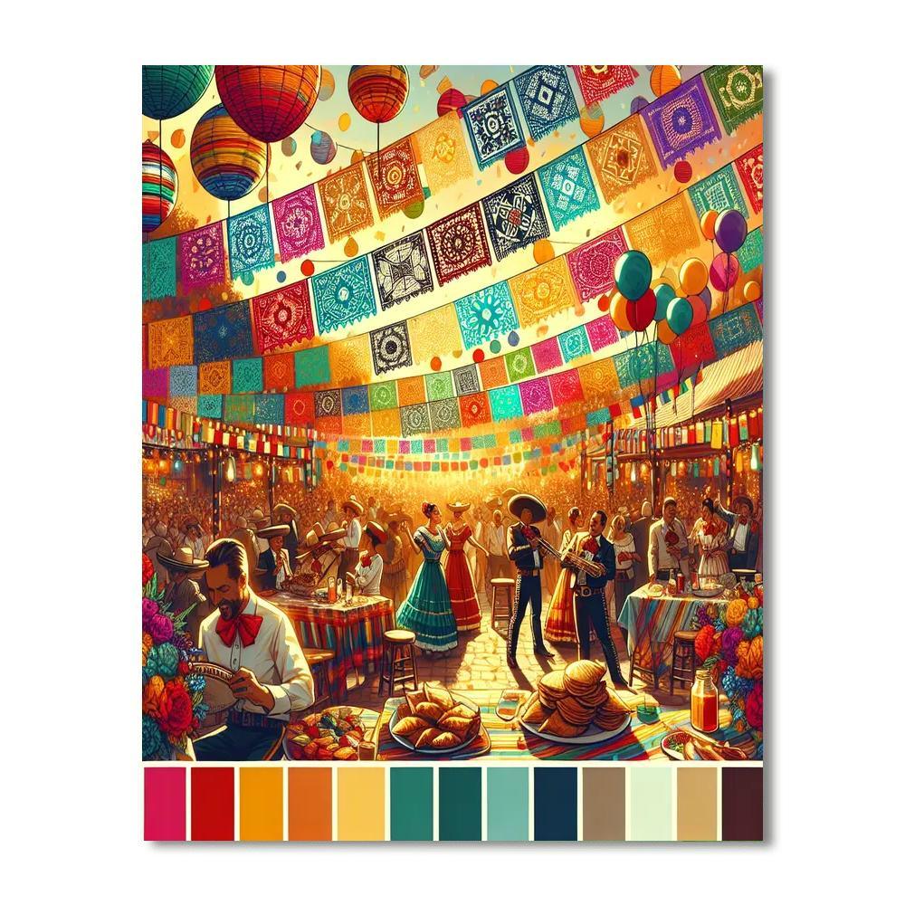 Lively Fiesta Celebration Paint By Numbers Kits