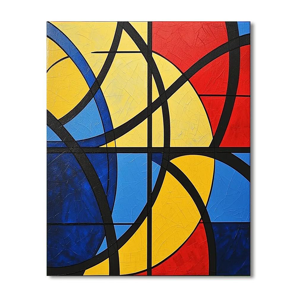 Piet Mondrian Inspired Dazzling Geometric Waves  Paint By Numbers Kits