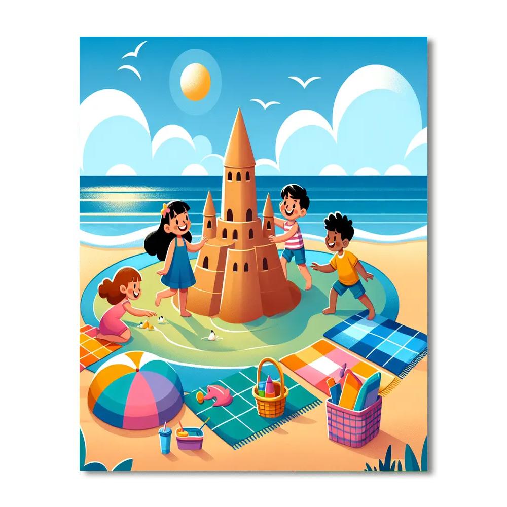 Summer Beach Picnic Paint By Numbers