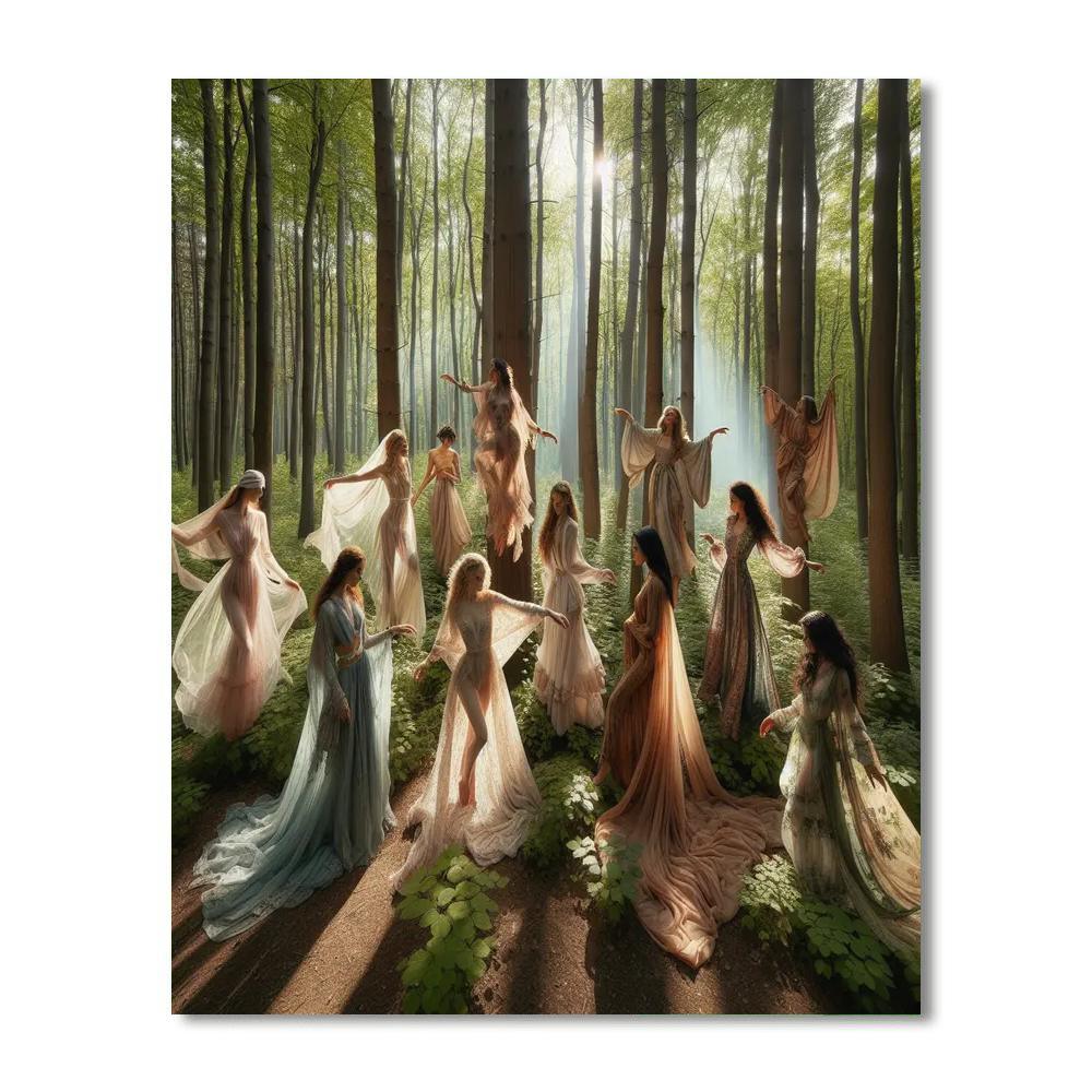 Enchanted Woodland Nymphs Paint By Color