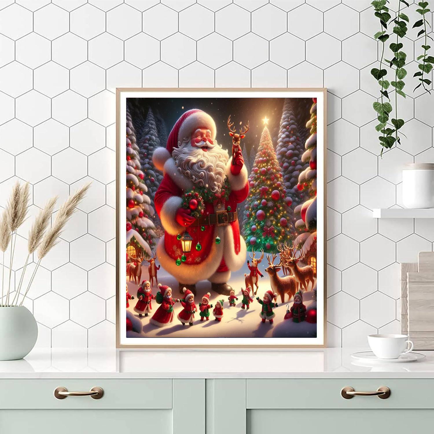 Santa's Joyful Arrival DIY Paint By Numbers