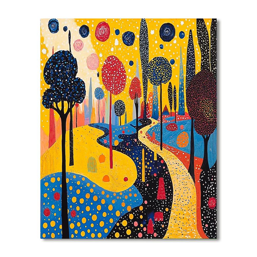 Yayoi Kusama Inspired Repetitive Dreamscape  Paint By Number