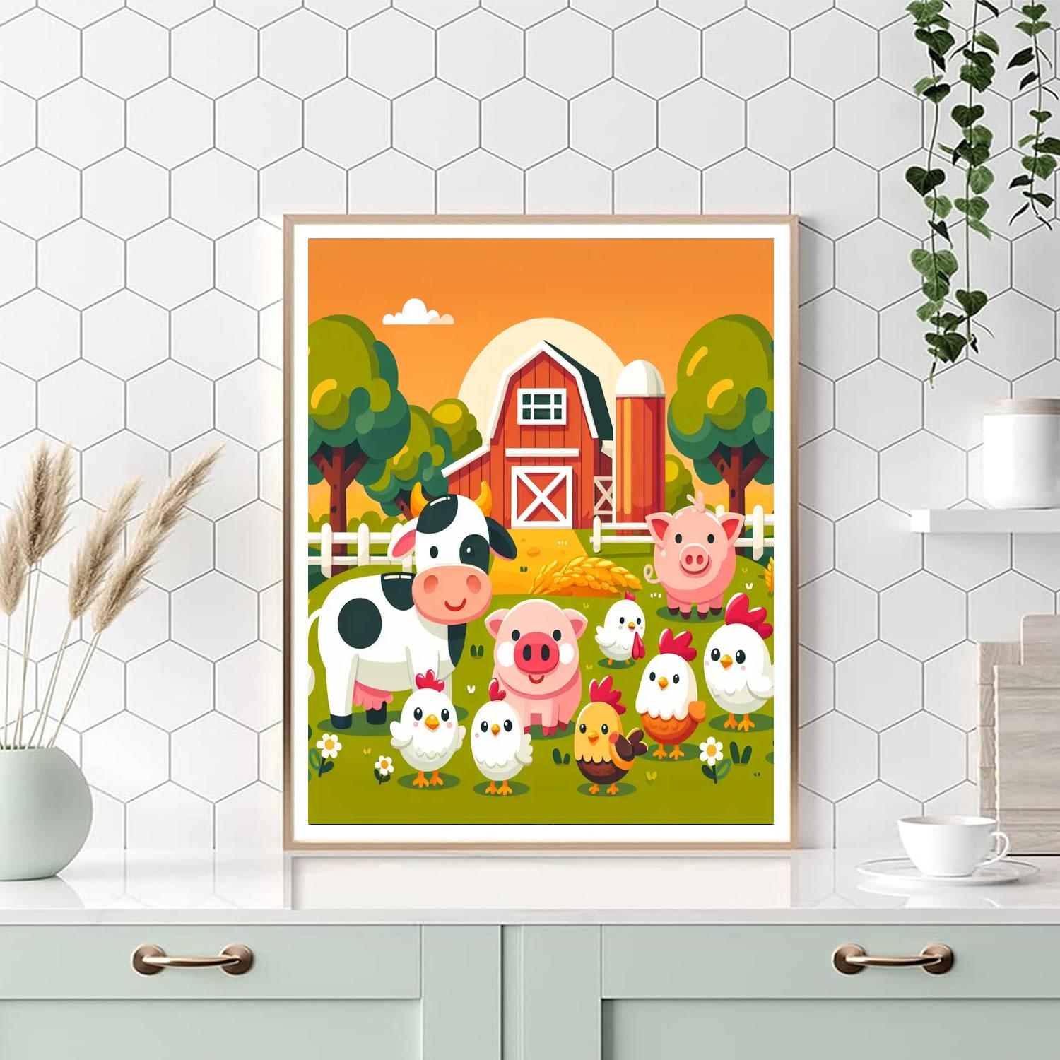 Funky Farm Numbered Painting Kits