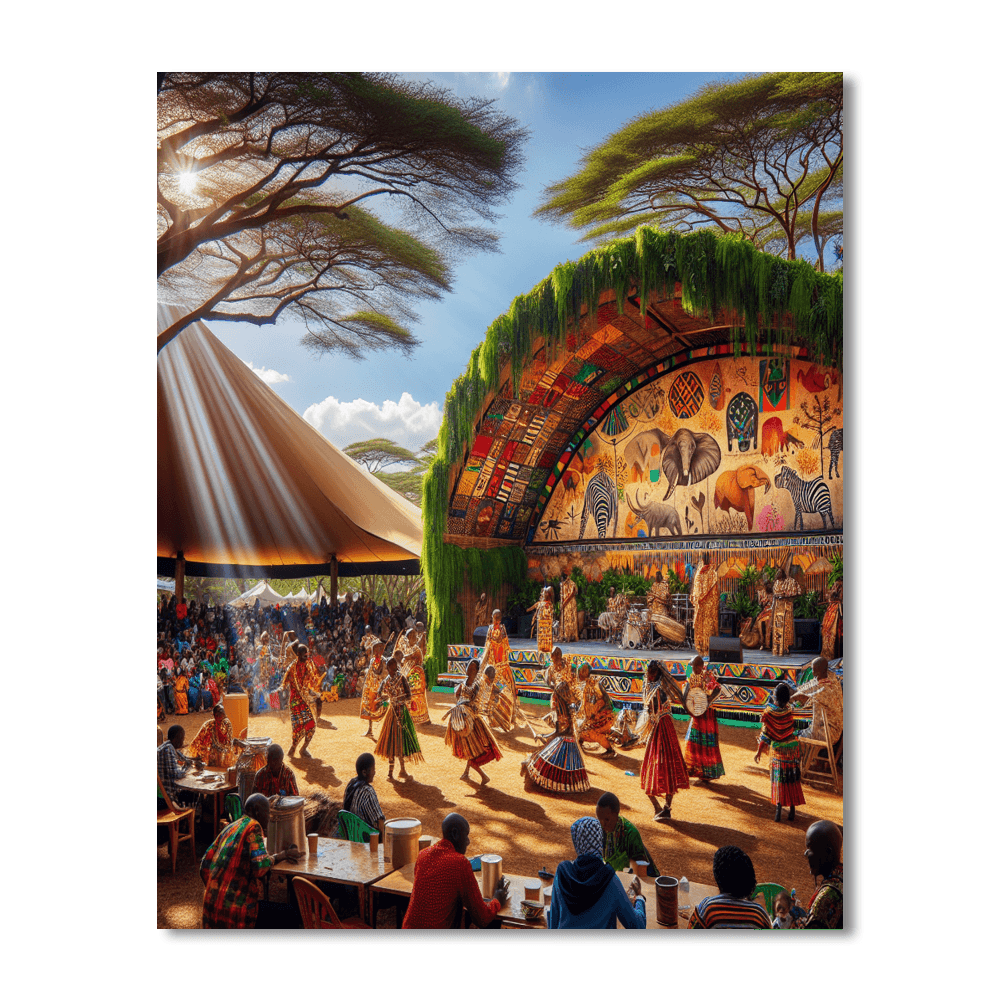 Nairobi National Park Wildlife Gala - Kenya Numbered Painting Kits