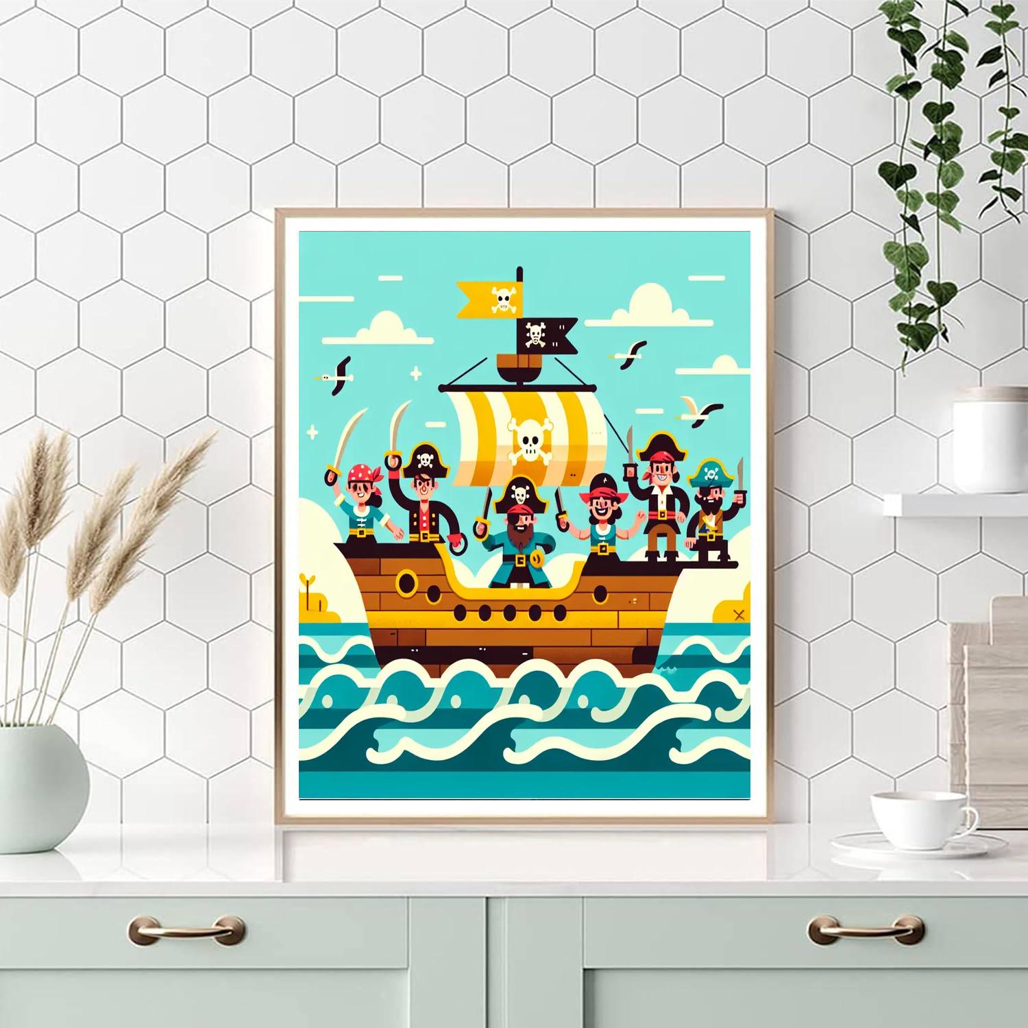 Ocean Pirate Voyage Number Painting