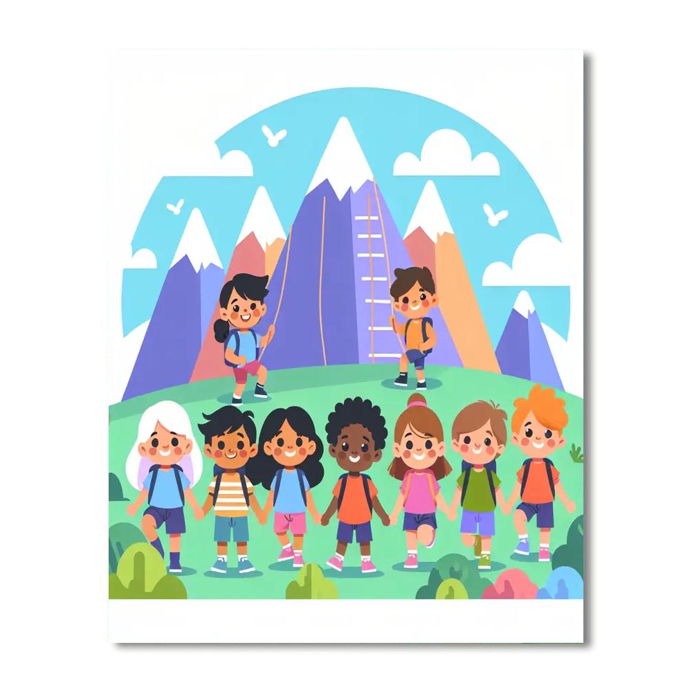 Majestic Mountain Trek Paint By Numbers Art