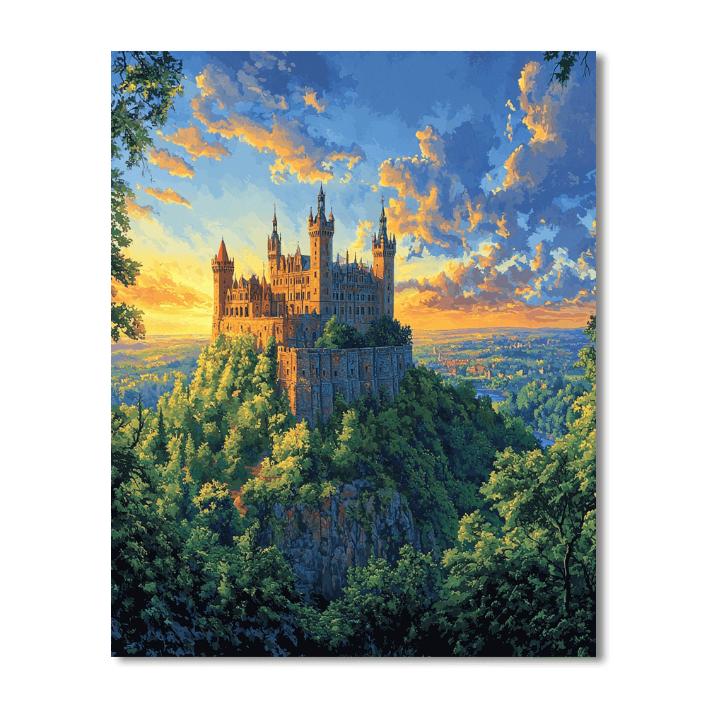 Hohenzollern Castle - Baden-württemberg, Germany Numbered Painting KitsHohenzollern Castle - Baden-Württemberg, Germany - DIY Painting By Numbers Kit - Image 4