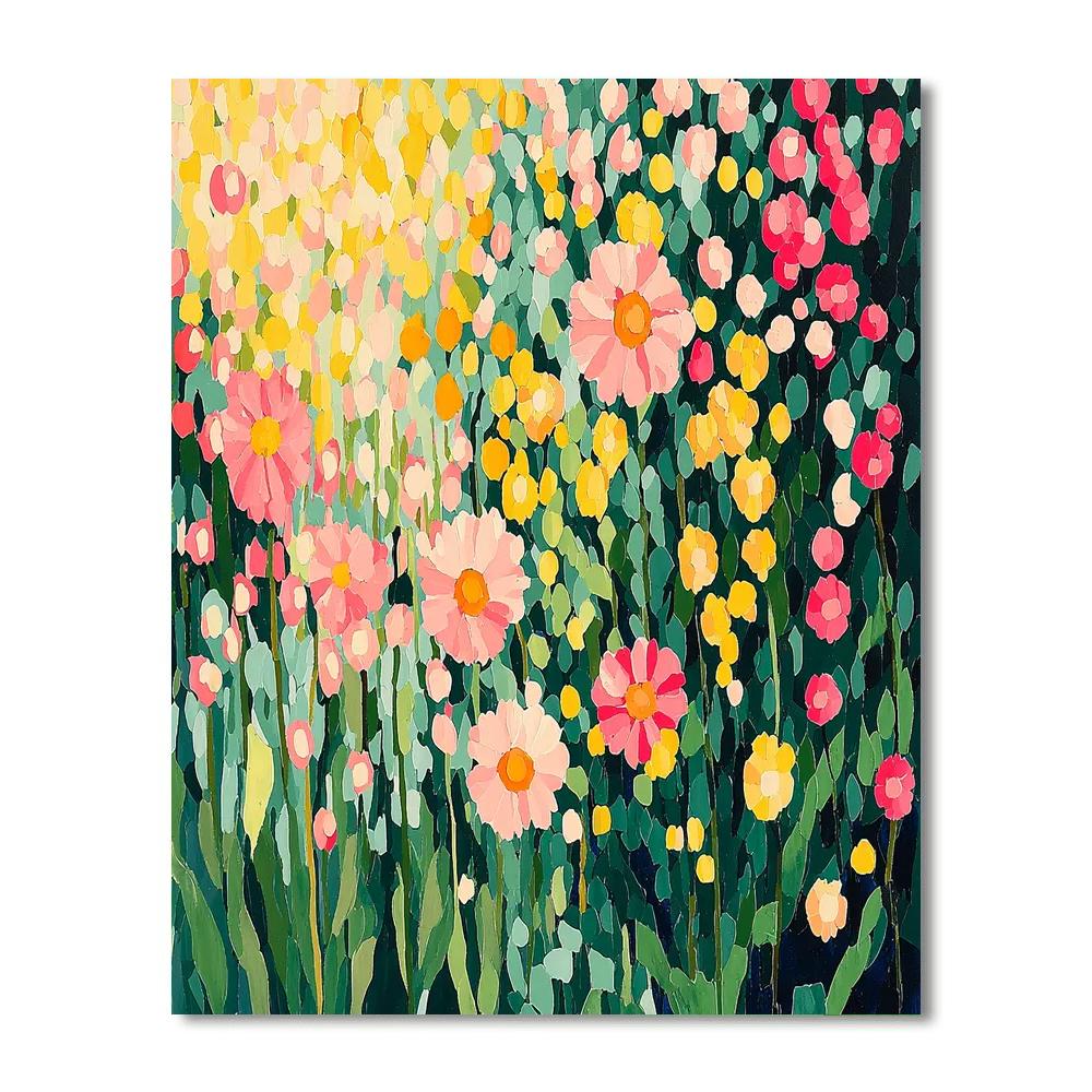 Georges Seurat Inspired Prismatic Flora  Number Painting