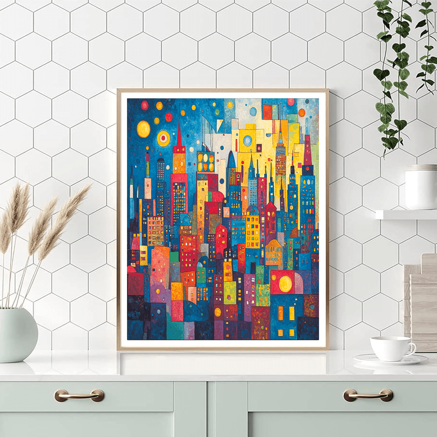 Wassily Kandinsky Inspired Urban Mosaic  Painting By Numbers Kit