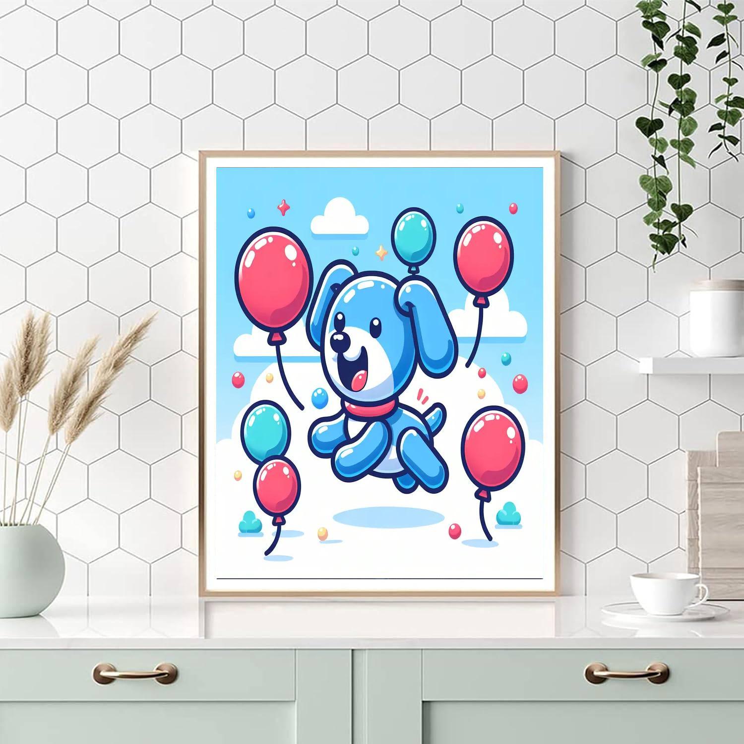 Bouncing Balloon Dog DIY Paint By Numbers