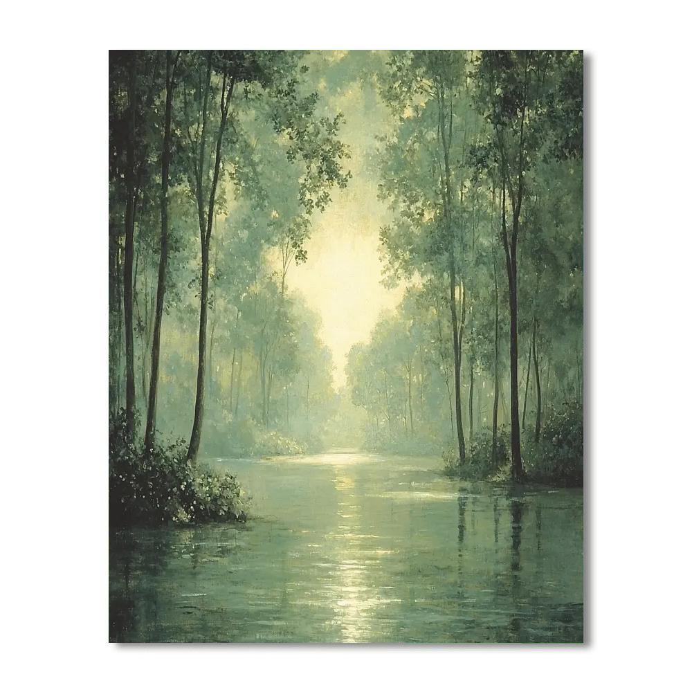 Jean-Baptiste-Camille Corot Inspired Verdant Retreat  Painting By Numbers Kit