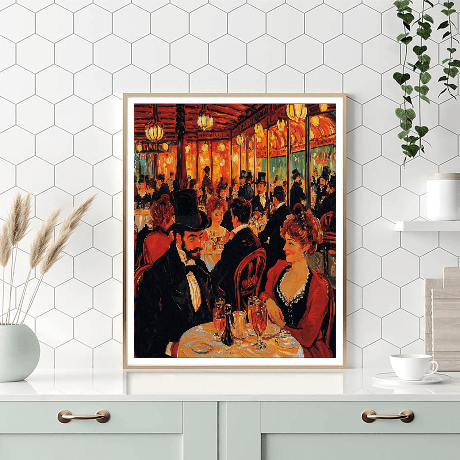 Toulouse-Lautrec Inspired Retro Elegance  Numbered Painting Kits