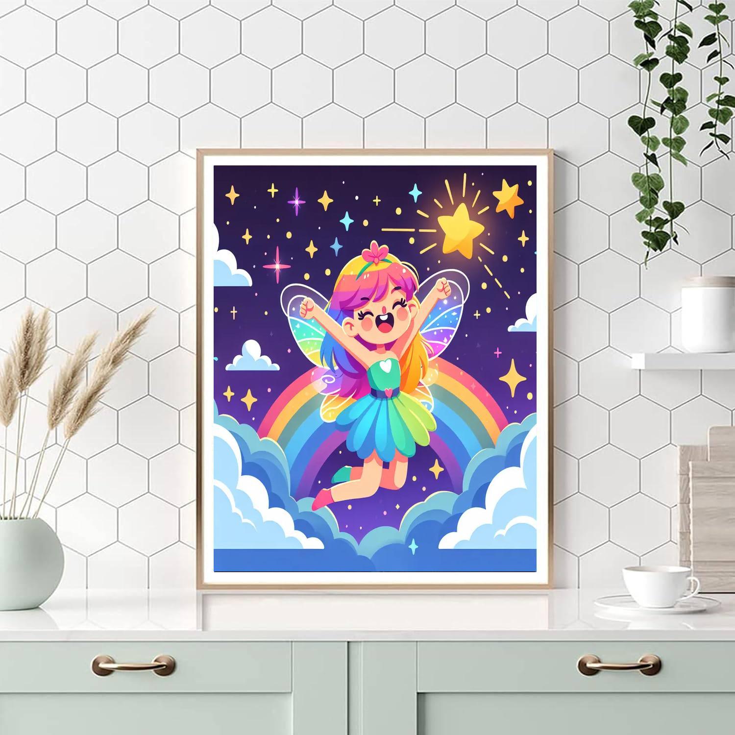 Rainbow Fairy's Enchanted Flight Paint By Number