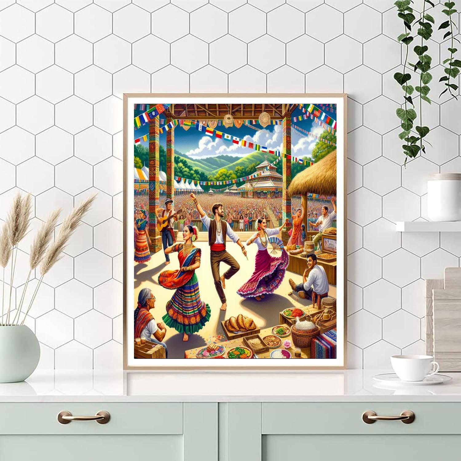 International Folklore Festival - Costa Rica Number Painting