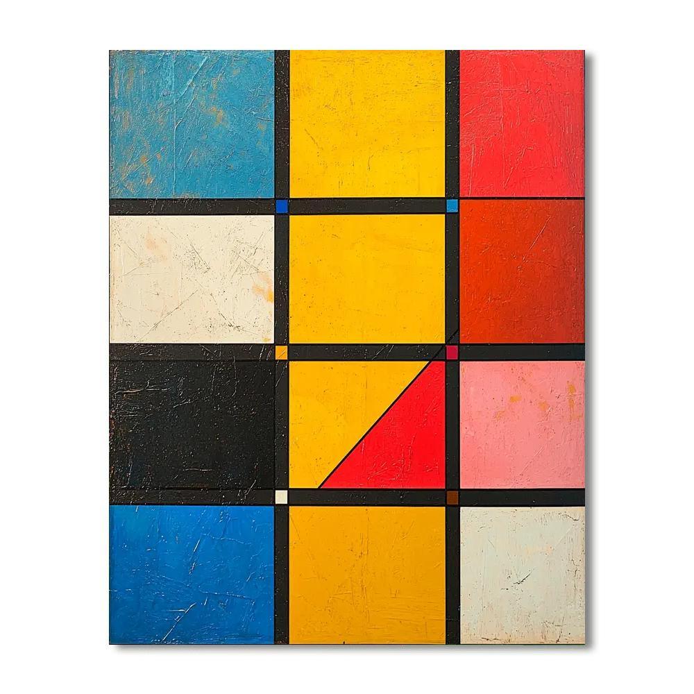 Piet Mondrian Inspired Jazz In Color  Painting By Numbers Kit