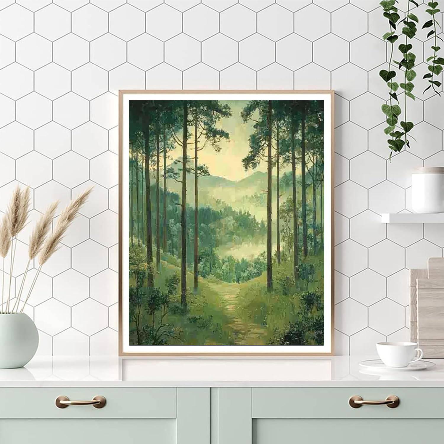 Utagawa Hiroshige Inspired Gentle Forest Harmony  Number Painting