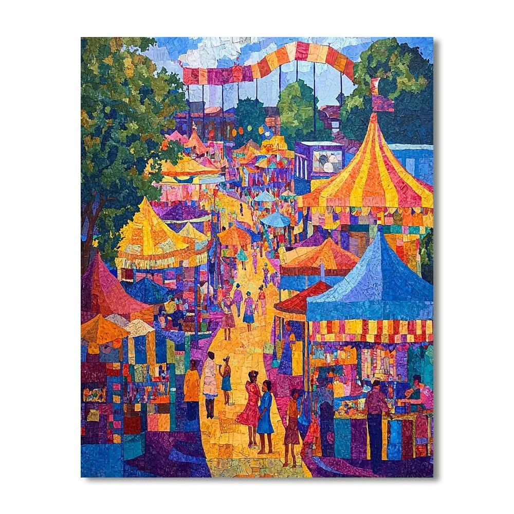 Romare Bearden Inspired Vibrant Carnaval Delights  Paint By Color
