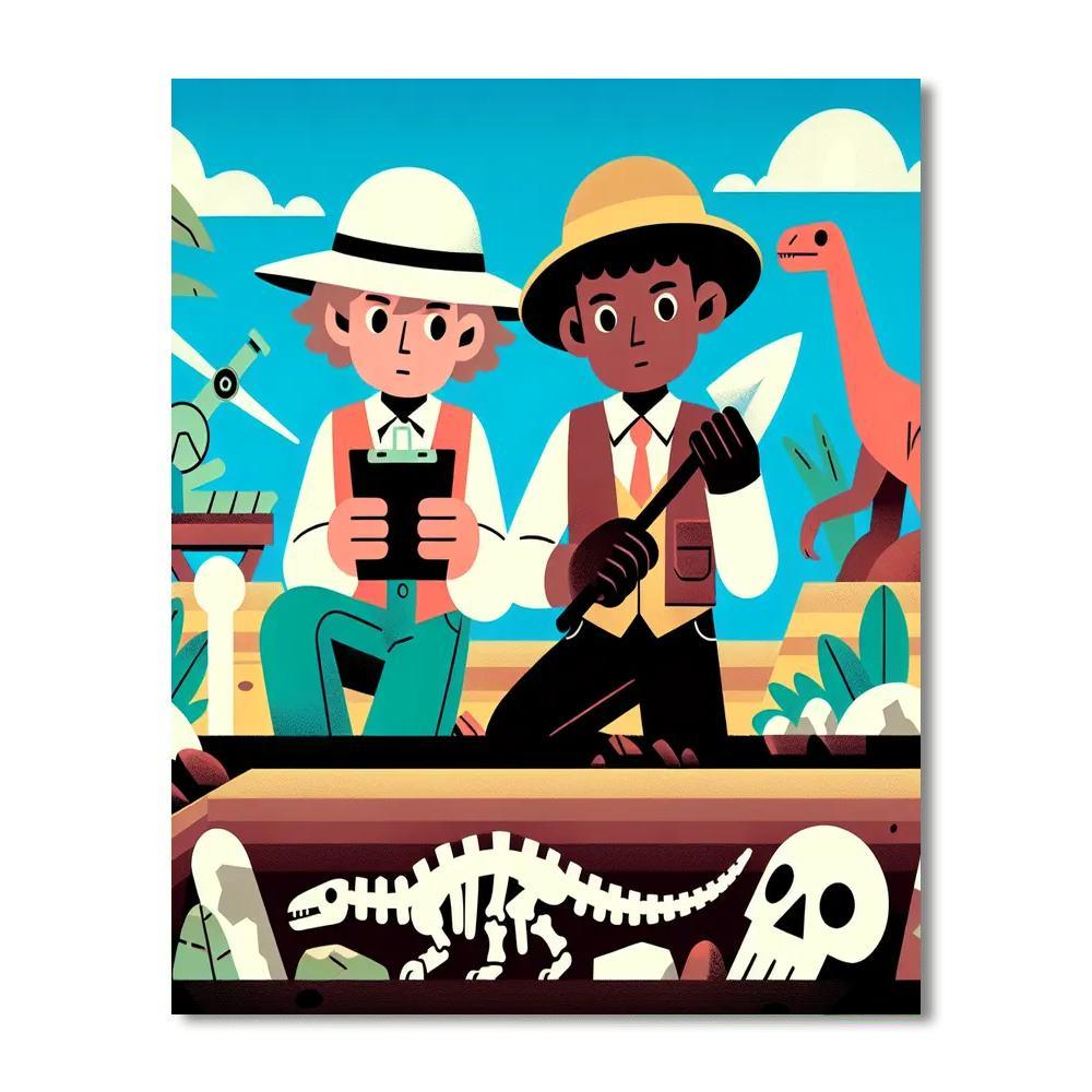 Historic Dinosaur Dig Numbered Painting Kits