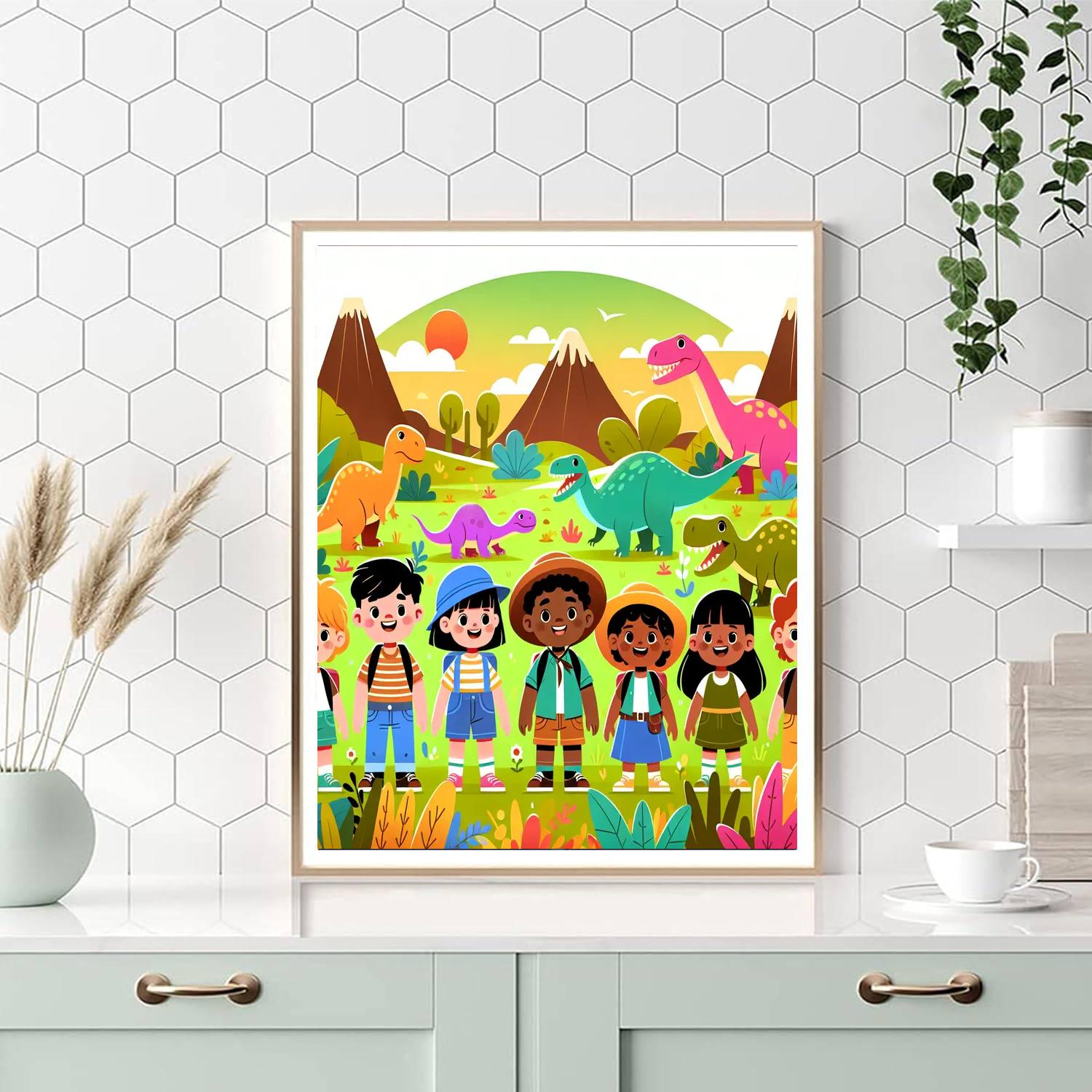 Magical Dinosaur World Paint By Number