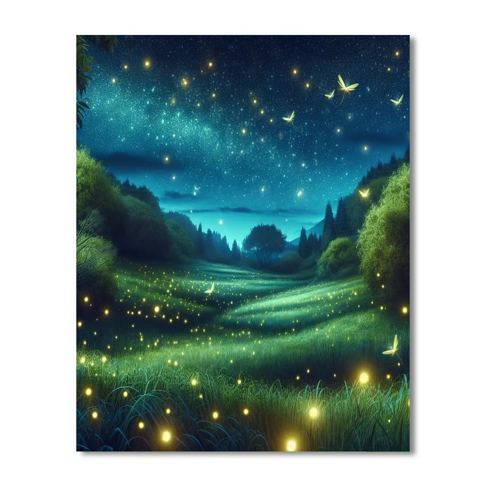 Dancing Fireflies Night Paint By Numbers Art