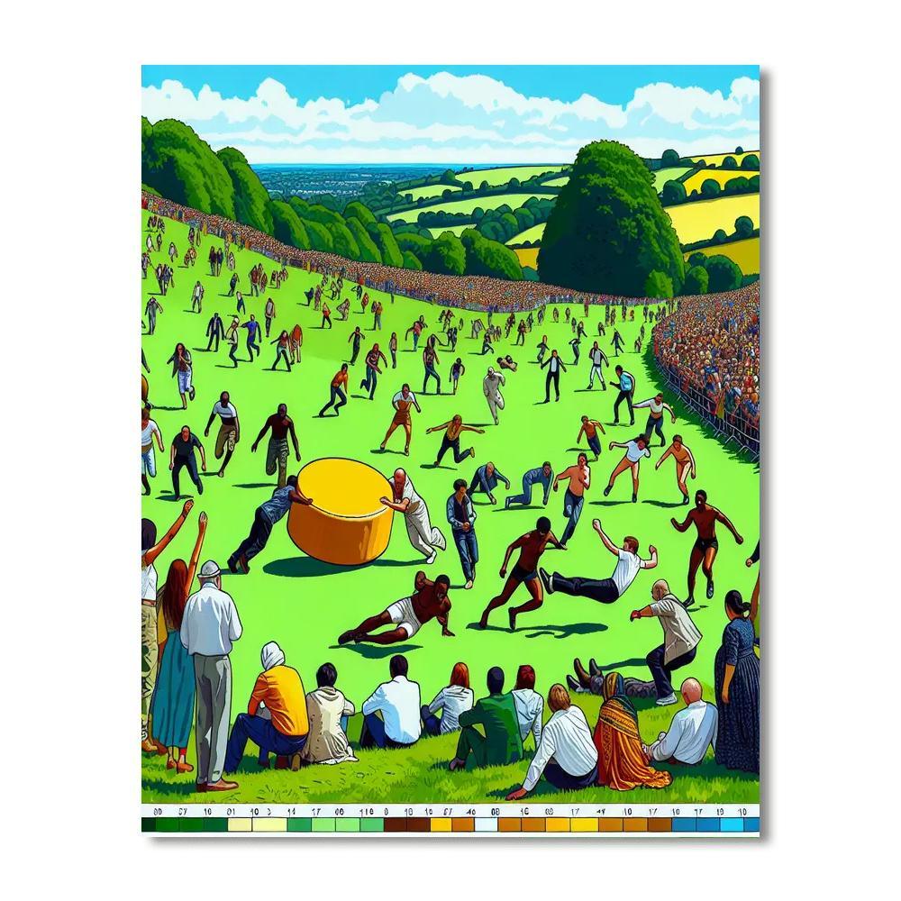 Cheese Rolling At Cooper's Hill - Uk Paint By Numbers Kits