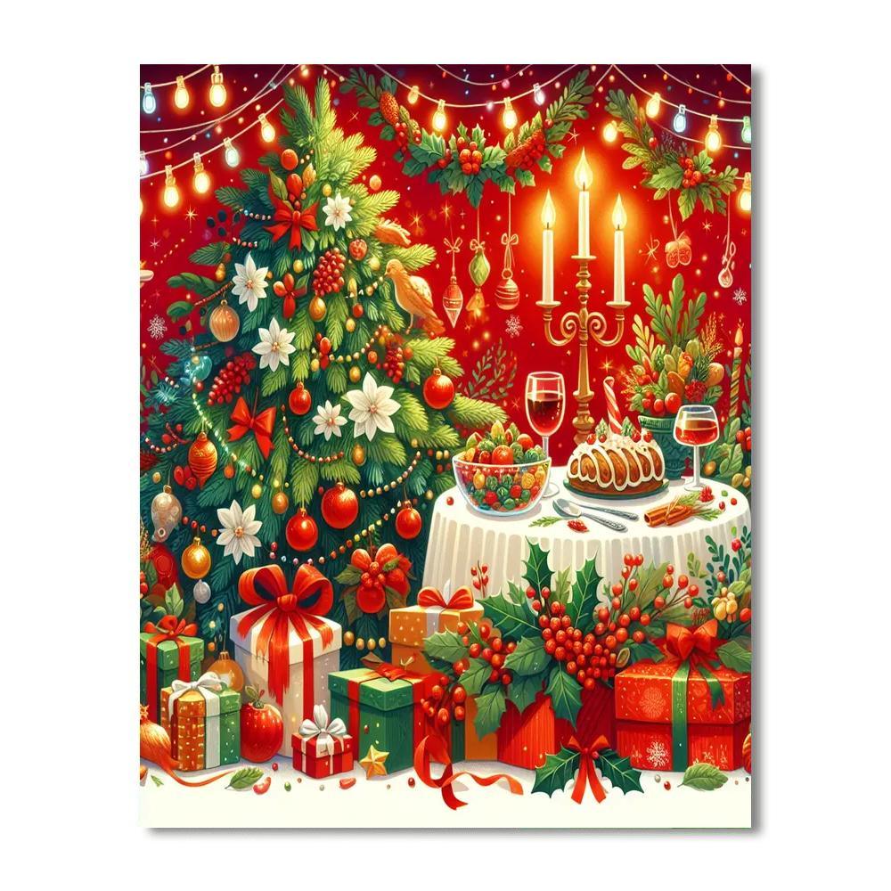 Santa's Holiday Cheer Painting Number Kit