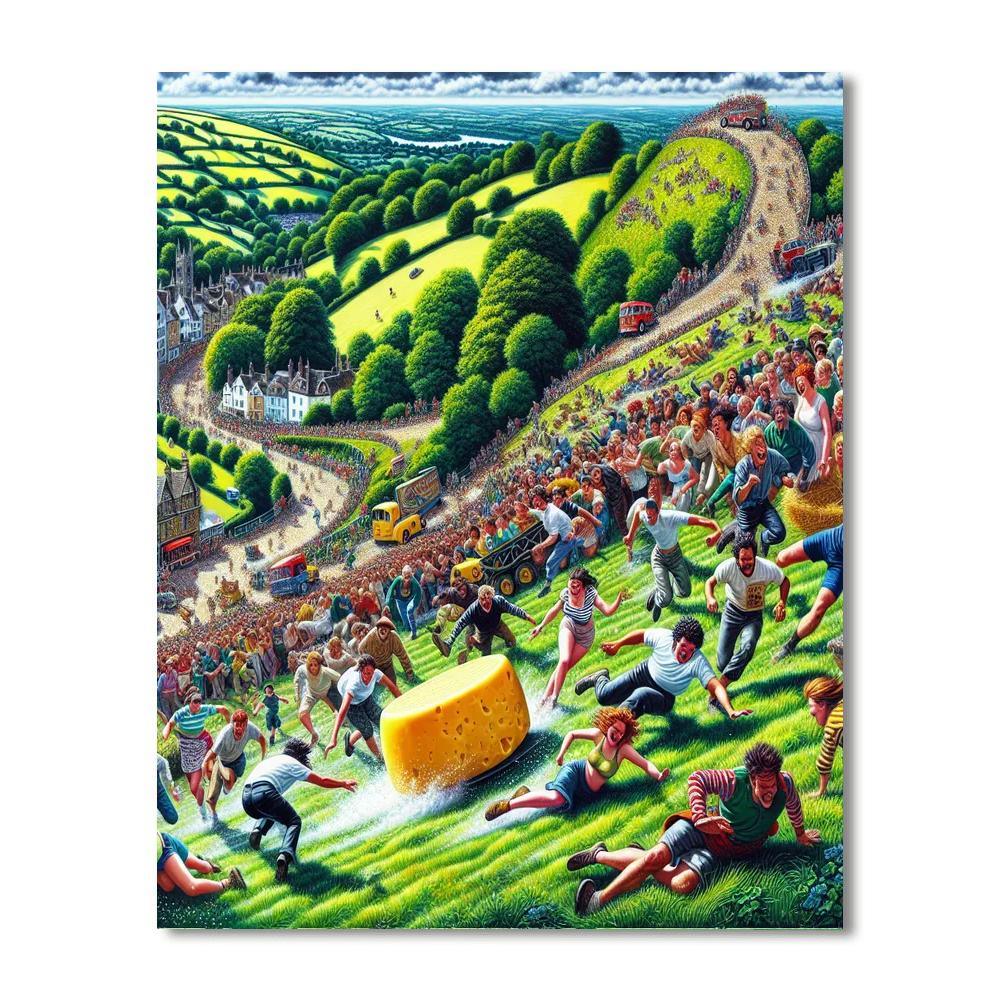 Gloucester Cheese Rolling - England Painting By Numbers Kit