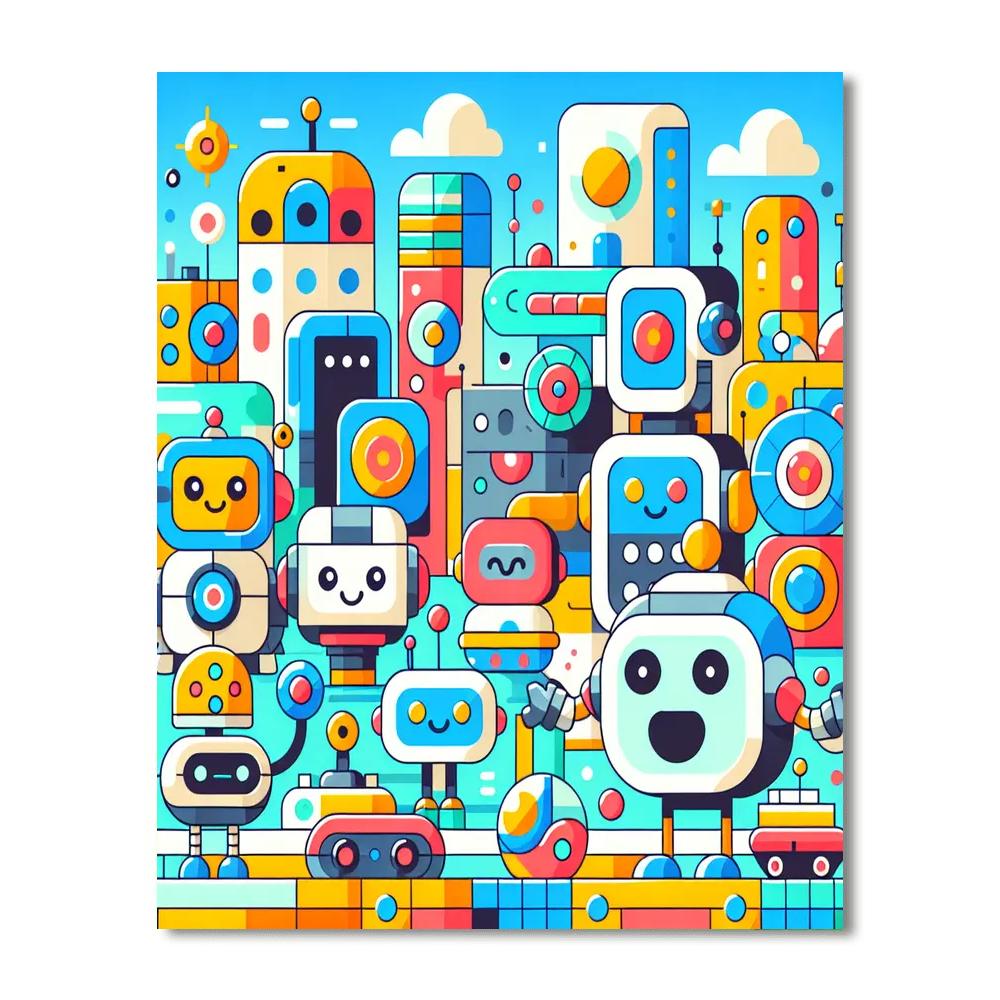 Amazing Robot Adventures Paint By Numbers Art